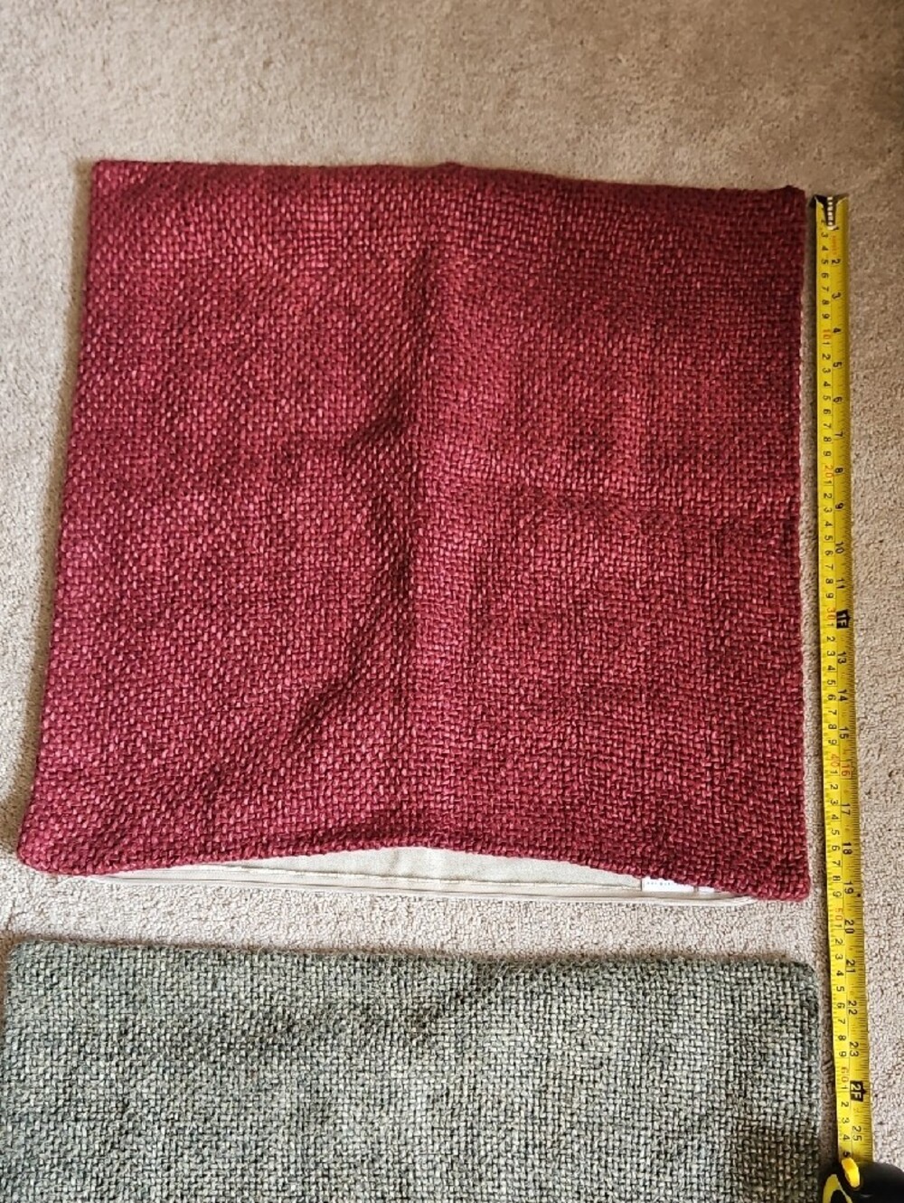 Pottery Barn Linen and Cotton Woven Red and Green Pillow Covers - Picture 10 of 10